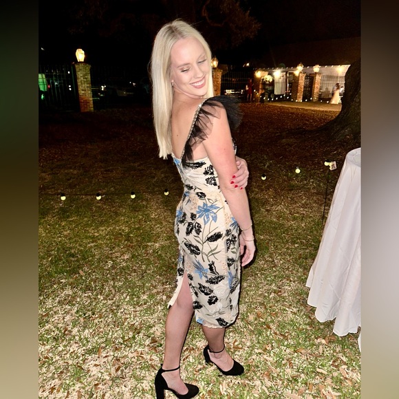 Lulu’s Show Stopper Cream Embroidered Sequin Midi Dress - Size S - Picture 5 of 8